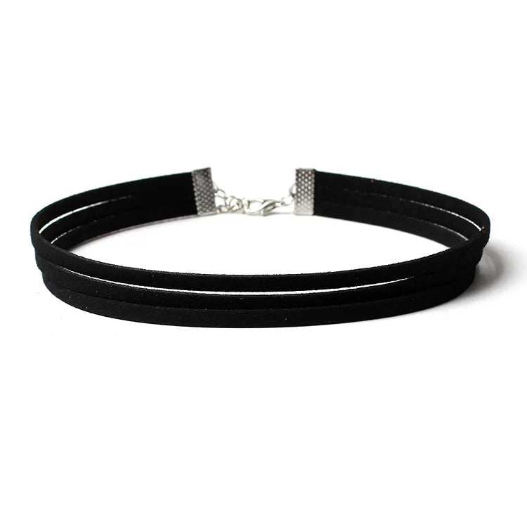 Personality Design Punk Style Black Lace Choker Necklace for Women Charm Geometric Square Pendant Goth Jewelry Accessory Gift