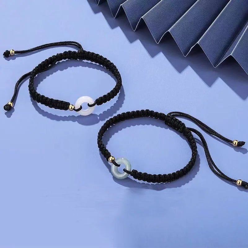 Fashion Peace Buckle Couple Bracelets for Women Men Exquisite Handwoven Adjustable Bracelet Charm Friendship Cuff Jewelry Gifts