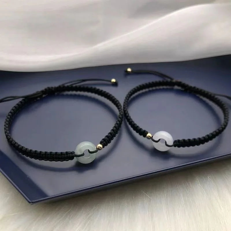Fashion Peace Buckle Couple Bracelets for Women Men Exquisite Handwoven Adjustable Bracelet Charm Friendship Cuff Jewelry Gifts